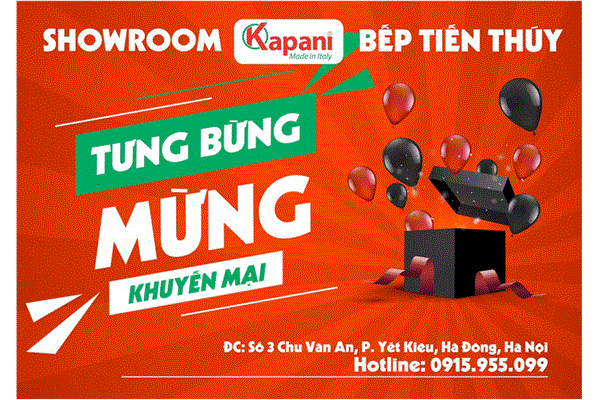 Kapani tưng bừng khuyến mãi mua 1 bếp tặng 1 hút mùi